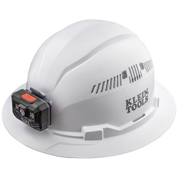 Klein® 60407RL Adjustable Vented Type 1 Hard Hat, 6-1/2 Fits Mini Hat, 8 Fits Max Hat, ABS/Polycarbonate, 4-Point Suspension, ANSI Electrical Class Rating: Class C, ANSI Impact Rating: ANSI Z89.1-2014, Ratchet Knob Adjustment