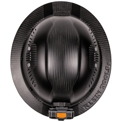 Klein® 60512 Type 1 Full Brim Style Vented Hard Hat, 7-1/2 Fits Mini Hat, 8 Fits Max Hat, Carbon Fiber Composite, 6-Point Suspension, ANSI Impact Rating: ANSI Z89.1-2014 Type 1, Ratchet with Pivot Adjustment