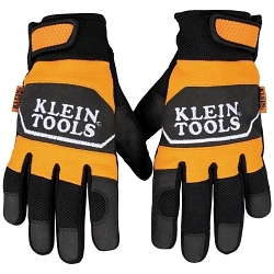 Klein® 60620 Work Gloves, Work, Synthetic Leather Palm, 45% Synthetic Leather/20% Knit Fabric/7% 3M Thinsulate 40g liner/7% Polyester/6% EVA foam Padding/6% Nylon Stitching/5% Polyester WAterproof Membrane/4% Other, Black/Charcoal Grey/Orange/White