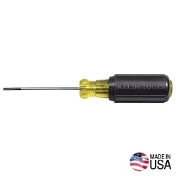 Klein® 612-4 Terminal Block Screwdriver, 1/8 in Cabinet Point, Steel Shank, 7-3/4 in OAL, Acetate Handle, Polished Chrome, ASME Specified