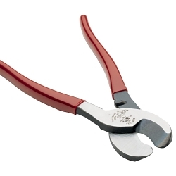 Klein® 63050 High Leverage Cable Cutter, 4/0 AWG Aluminum, 2/0 AWG Soft Copper, 24 AWG Communications Cable Cable/Wire, 9-1/2 in OAL, Shear Cut, Steel Jaw