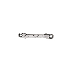 Klein® 68234 Box Wrench, 1/4 x 5/16 in Wrench, 6 Points, 25 deg Offset, 4-3/8 in OAL, Steel, Polished Chrome