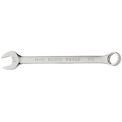 Klein® 68420 Combination Wrench, 7/8 in Wrench, 12 Points, 15 deg Offset, 11-1/2 in OAL, Forged Alloy Steel, Polished Chrome/Nickel Plated