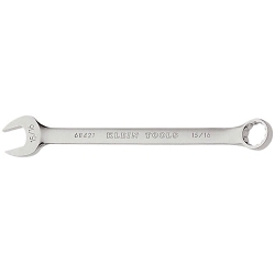 Klein® 68421 Combination Wrench, 15/16 in Wrench, 12 Points, 15 deg Offset, 12-1/2 in OAL, Forged Alloy Steel, Polished Chrome/Nickel Plated