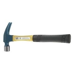 Klein® 808-16 Heavy Duty Straight Claw Hammer, 13 in OAL, Smooth Face Surface, 16 oz Steel Head, Straight Claw, Fiberglass Handle