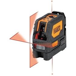 Klein® 93LCLS Self-Leveling Cross Line Laser Level With Plumb Spot, 65 ft Measuring, +/- 3/32 in per 33 ft Accuracy, Battery