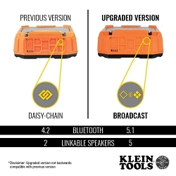 Klein® AEPJS3 BAT Wireless Speaker, Li-Ion Battery