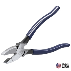 Klein® D213-9NE High Leverage New England Nose Side Cutting Plier, 1.594 in L x 1.25 in W X 0.625 in THK Steel Jaw, Crosshatch Knurled Jaw Surface, 9.33 in OAL