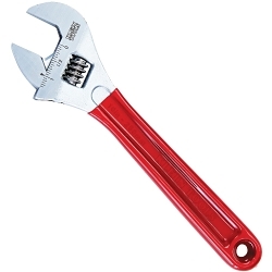 Klein® D507-10 Extra Capacity Non-Insulated Adjustable Wrench, 1-5/16 in, Polished Chrome, 10-1/4 in OAL, Forged Alloy Steel Body, Forged Alloy Steel