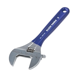 Klein® D509-8 Extra Wide Adjustable Wrench, 1-1/2 in, Polished Chrome, 8-1/2 in OAL, Hardened Steel Body