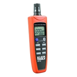 Klein® ET110 Carbon Monoxide Meter, 0 to 1000 ppm Detection, Electrochemical Sensor, (4) AAA Batteries, Backlit LCD Display