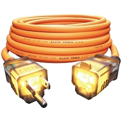Klein® EXC2515 Glow End Extension Cord, Electrical Ratings: 300 V, 15 A, 1875 W, 25 ft L Cord, (3) Conductors