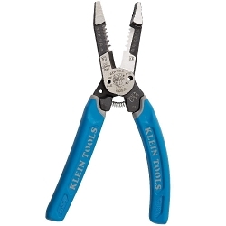 Klein® Klein-Kurve® K12035 Heavy Duty Shear Cutting Wire Stripper With Hold-Open Spring, 18 to 8 AWG Solid/20 to 10 AWG Stranded Other Non-Metallic Type NM Sheathed/Romex® Cable, 8.41 in OAL, Forged Steel Body