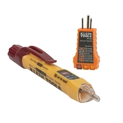 Klein® NCVT2PKIT Dual Range Non-Contact Voltage and Receptacle Tester, 48 to 1000 V AC/12 to 1000 V AC Max Measurable