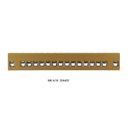Klippon 0244220000 SAK 16-Pole Terminal Strip With Clamping Yoke Technology, 400 V, 24 A, 22 to 12 AWG Wire, Medium Yellow