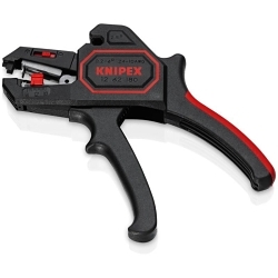 Knipex® 12 62 180 Automatic Wire Stripper With Opening Spring, 24 to 10 AWG Solid/Stranded Cable, 7-1/4 in OAL, 0.2 to 6 sq-mm Shearing