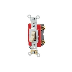 Leviton® 1221-2I Self-Grounding AC Quiet Toggle Switch, 120/277 VAC, 20 A, 800 W, 1000 VA Power Rating
