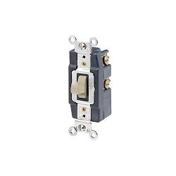 Leviton® 1257-I Grounding Momentary Contact Toggle Switch, 120/277 V AC, 20 A, 800 W, 1000 VA Power Rating, SPDT Contact