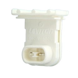 Leviton® 13551-NW Non-Shunted Lampholder With Fixed End, 600 W Lamp, 600 V AC, E26 Lamp