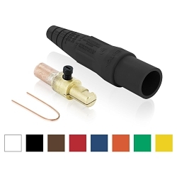 Leviton® 16D28-UY 1-Pole Cam Type Taper Nose Detachable Male Plug, 600 V AC, 400 A, 3/0 to 4/0 AWG Wire, Crimped Connection, NEMA 3R NEMA Rating