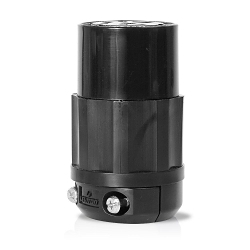 Leviton® 2423 3-Phase Grounding Cable Mount Locking Connector, 250 VAC, 20 A, 3 Poles, 4 Wires, Black/White