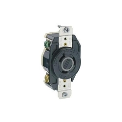Leviton® 2330 Grounding Single Locking Receptacle, 277 VAC, 20 A, 2 Poles, 3 Wires, Black