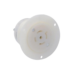 Leviton® 2516 3-Phase Grounding Receptacle Locking Flanged Outlet, 120/208 V AC, 20 A, 4 Poles, 5 Wires, White