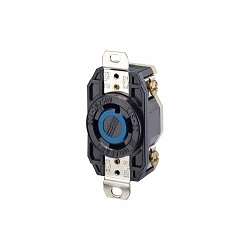 Leviton® 2720 3-Phase Grounding Locking Receptacle, 250 VAC, 30 A, 3 Poles, 4 Wires, Black