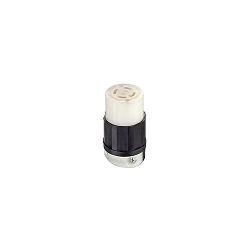 Leviton® 2733 3-Phase Grounding Cable Mount Locking Connector, 480 VAC, 30 A, 3 Poles, 4 Wires, Black/White