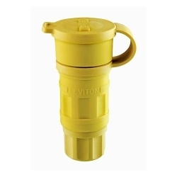 Leviton® 27W75 3-Phase Grounding Watertight Cable Mount Locking Connector, 250 VAC, 20 A, 3 Poles, 4 Wires, Yellow