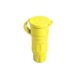 Leviton® 29W76 3-Phase Grounding Watertight Cable Mount Locking Connector, 480 VAC, 30 A, 3 Poles, 4 Wires, Yellow