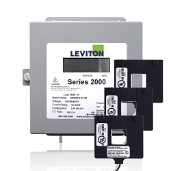 Leviton® VerifEye™ 2K208-2D 2000 3-Phase 4-Wire Surface Mount Split Demand Meter Kit, 120/208 V AC, 200 A, LCD Display, Isolated Pulse Output Communication
