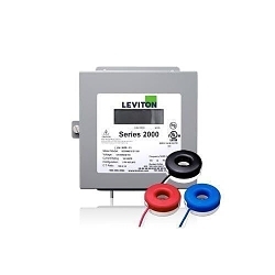 Leviton® VerifEye™ 2K480-1SW 2000 3-Phase 4-Wire Surface Mount Solid Meter Kit, 277/480 V AC, 100 A, LCD Display, Isolated Pulse Output Communication