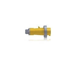 Leviton® 320P4W Watertight Pin And Sleeve Plug, 125 VAC, 20 A, 2 Poles, 3 Wires, Yellow