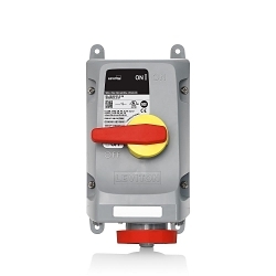 Leviton® 430MI7WLEV Non-Fused Watertight Pin and Sleeve Mechanical Interlock, 480 VAC, 30 A, 3 Poles, 4 Wires