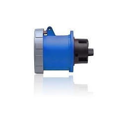 Leviton® 460R9W 3-Phase Watertight Sleeve And Pin Receptacle, 250 VAC, 60 A, 3 Poles, 4 Wires, Blue