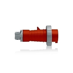 Leviton® 530P7W Series II Watertight Pin And Sleeve Plug, 277/480 VAC, 30 A, 4 Poles, 5 Wires, Red