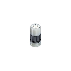 Leviton® 5369-C Cable Mount Grounding Straight Blade Connector, 125 VAC, 20 A, 2 Poles, 3 Wires, Black/White