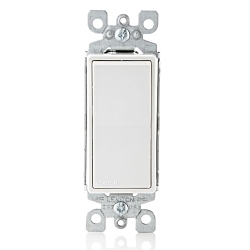 Leviton® Decora® 5601-2W Grounding AC Quiet Switch, 120/277 V AC, 15 A, 1/2 hp, 2 hp Power Rating