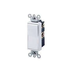 Leviton® Decora® 5614-2I 4-Way Grounding Lighted Handle Illuminated AC Quiet Switch With Grounding Screw, 120/277 V AC, 15 A, 1/2 hp, 2 hp Power Rating