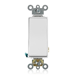Leviton® 5621-2W Self-Grounding AC Quiet Switch, 120/277 V AC, 20 A, 1 hp, 2 hp Power Rating