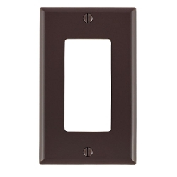 Leviton® Decora® 80401-N Standard Size Wall Plate, 1 Gangs, 2-3/4 in W x 4-1/2 in H, Thermoplastic, Brown