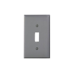 Leviton® 80701-GY Standard Size Traditional Wall Plate, 1 Gangs, 2-3/4 in W x 4-1/2 in H, Thermoplastic, Gray