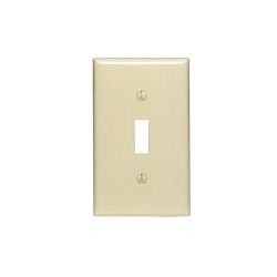 Leviton® 80701-I Standard Size Traditional Wall Plate, 1 Gangs, 2-3/4 in W x 4-1/2 in H, Thermoplastic, Ivory