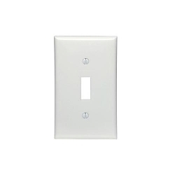 Leviton® 80701-W Standard Size Traditional Wall Plate, 1 Gangs, 2-3/4 in W x 4-1/2 in H, Thermoplastic, White