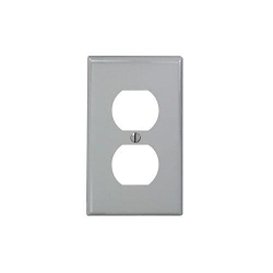 Leviton® 80703-GY Standard Size Traditional Wall Plate, 1 Gangs, 2-3/4 in W x 4-1/2 in H, Thermoplastic, Gray