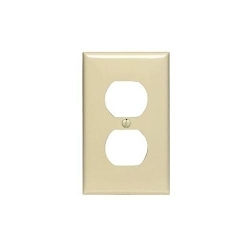 Leviton® 80703-I Standard Size Traditional Wall Plate, 1 Gangs, 2-3/4 in W x 4-1/2 in H, Thermoplastic, Ivory