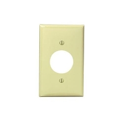Leviton® 80704-I Standard Size Traditional Wall Plate, 1 Gangs, 2-3/4 in W x 4-1/2 in H, Thermoplastic, Ivory