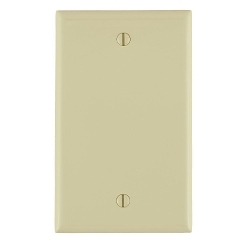 Leviton® 80714-I Standard Size Blank Wall Plate, 1 Gangs, 2-3/4 in W x 4-1/2 in H, Thermoplastic Nylon, Ivory