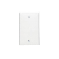 Leviton® 80714-W Standard Size Blank Wall Plate, 1 Gangs, 2-3/4 in W x 4-1/2 in H, Thermoplastic Nylon, White
